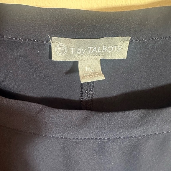 T by Talbots LIGHTWEIGHT STRETCH DRESS navy performance size medium P - Picture 4 of 7